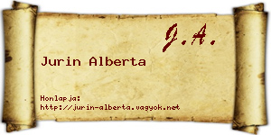 Jurin Alberta névjegykártya